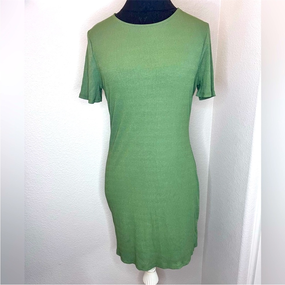 Urban Outfitters Green Ribbed Bodycon Dress SZ Large